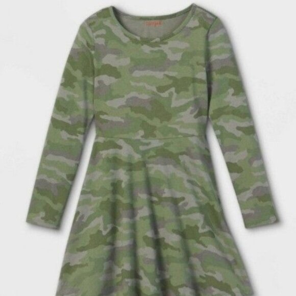 New long sleeve camo print dress size Small (6) Nwt - Picture 1 of 3